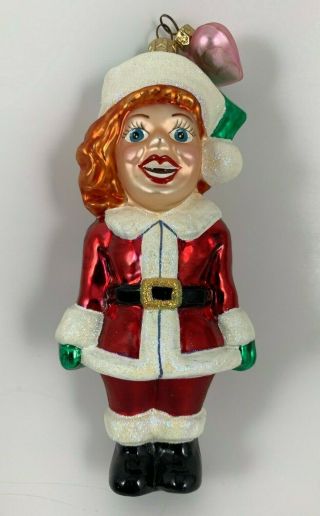 Christopher Radko Lucille Ball I Love Lucy Loves Christmas Glass Ornament Rare