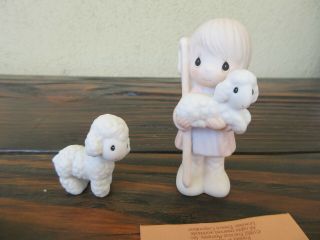 Precious Moments Shepherd With Sheep 213616 Addition To Mini Nativity Rare