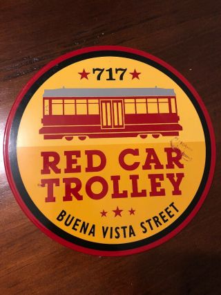Rare Vintage Disney Disneyland California Adventure Prop Red Car Trolly Sign