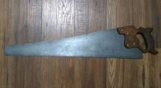 Antique Vintage Henry Disston & Sons D8 26 " Hand Saw Tool