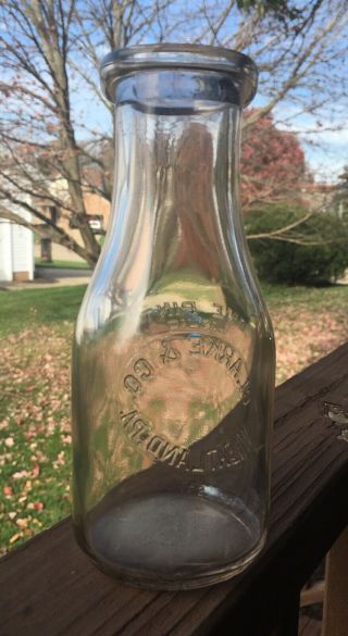 Rare Clarke & Co Milk Bottle Wheatland Pa Pint Pennsylvania 3