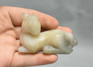 2.  8 " Old Chinese Hongshan Culture White Jade Stone Carved Horse Beast Statue