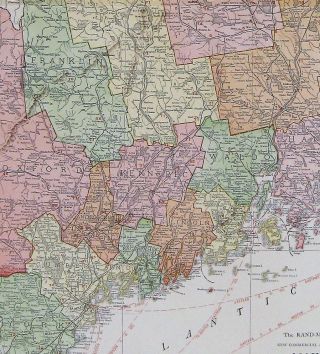 1914 Antique Maine Map Rare Size Vintage State Map Of Maine W Railroads 6295