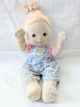 1985 Mattel My Child Doll Blonde Jointed Plush Aqua Eyes Vintage Stuffed Baby