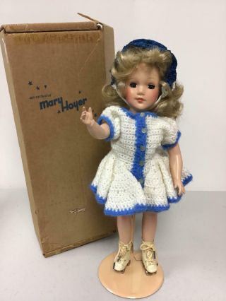 Unmarked Vintage Mary Hoyer Doll In Knit Outfit