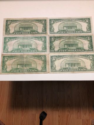1934 C ✯ Star ✯ Federal Reserve $5 Blue Seal,  1928,  1934,  1934A,  1953,  1963 Rare 2