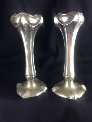 Old Antique Vintage Arts And Crafts Style Vases Pair