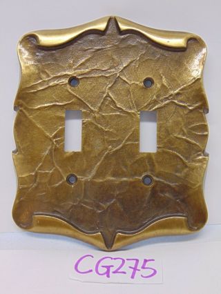 Vintage Amerock Carriage House Antique Brass Dual Switch Cover - Wall Plate
