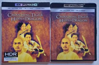 Crouching Tiger Hidden Dragon 4k Ultra Hd Blu Ray 2 Disc Set,  Rare Oop Slipcover