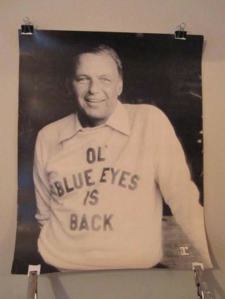 Frank Sinatra Poster Vintage Old Blue Eyes 21 X 27 In.  Black N White