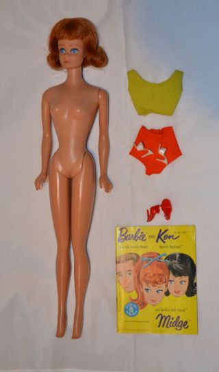Vintage Titian Midge With Barbie Vinyl Case,  Red Flare,  Underprints More
