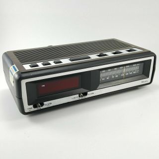 Vintage Sears Am/fm Electronic Dual Alarm Clock Radio Red Led 317