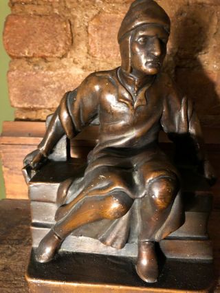 Bronze Dante Bookend Art Deco 1920 