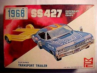 Mpc Rare Vintage 68 Ss 427 Chevy Impala Coupe & Trailer 368 200 Box Only 1 25