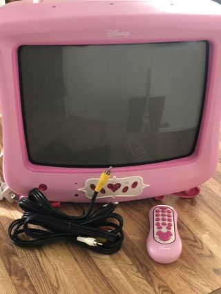Disney Pink Princess Tv With Remote & Cable Rare Vintage Complete