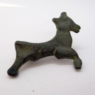 Roman Ancient Artifact Bronze Zoomorphic Fibula Brooch With Deer