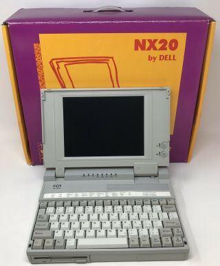 Dell Nx20 Notebook Laptop Computer Box 1991 60mb 20 - Mhz Intel I386 Vintage Rare