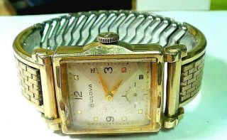 Vintage Mens Bulova Gold Filled L4 Wrist Watch Runs 8167293