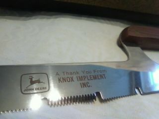 Vintage Rare Advertising John Deere Knife In Gift Box Knox,  In Implement Inc.