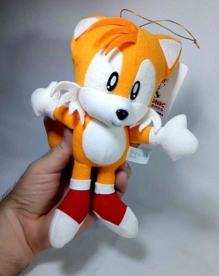 Rare Small Sonic Tails 7.  5 " Plush Doll Figure Sega Prize Toy Japan 1993 O/tag