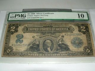 Rare 1899 $2.  00 Silver Certificate - Vg10 - Pmg Napier Mcclung