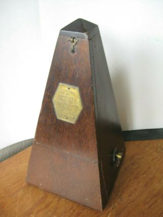 Vintage Wood Metronome De Maelzel Made By Seth Thomas Clock Co Model 809 9 " Tall