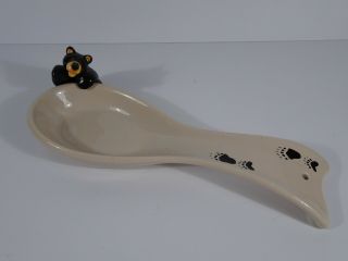 Vintage Bearfoots Porcelain Spoon Holder Big Sky 2000