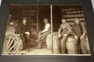 Rare Western American Men Store & Advertising Sign Texas Cabinet Photo Barrels
