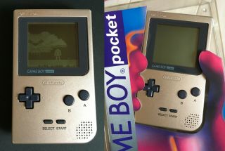 Nintendo Game Boy Pocket Gold Console Complete Boxed Rare From Japan