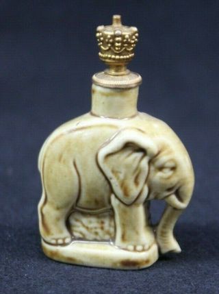 Vintage Schafer Vater Rare German Porcelain Elephant Figural Perfume Bottle