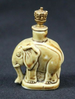 Vintage Schafer Vater RARE German Porcelain ELEPHANT Figural Perfume Bottle 2