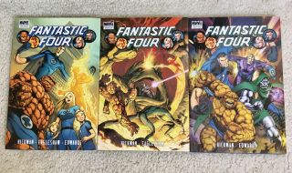 Fantastic Four By Jonathan Hickman Volume 1 2 3 Hardcover Hc Nm Rare Oop