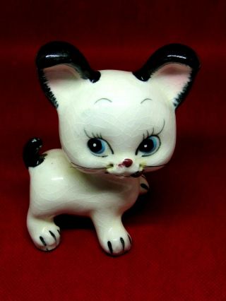 Rare Set Vintage White Porcelain Cat and Kitten with Tongues Out Kitsch MCM 2