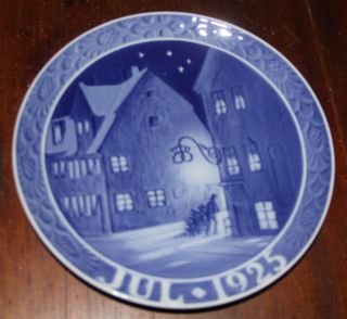 Rare 1925 Royal Copenhagen Christmas Plate Street Scene Exc 1st