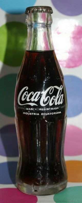 Ecuador South America Coca Cola Bottle Acl Country Old Rare White 192 8oz