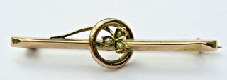Antique Vintage 9ct Solid Gold And Pearl Seed Brooch