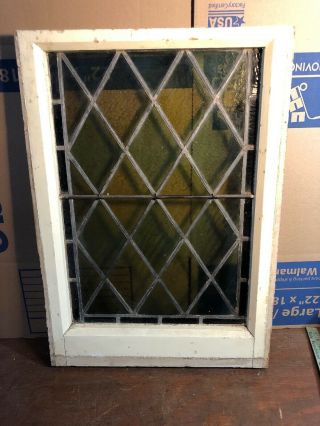 Rare Antique Vintage Architectural Leaded Window Stained Glass 20” by 28 1/2” 2