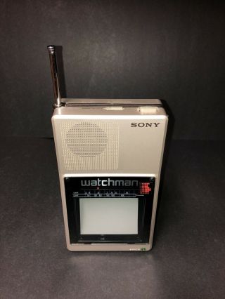 Vintage Rare Sony Watchman Portable Flat B&w Tv Model Fd - 40a - The Rain Man Tv