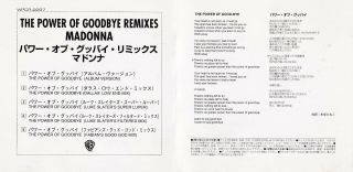 Madonna The Power Of Good - Bye Japan Promo Sample Remix CD Rare 3