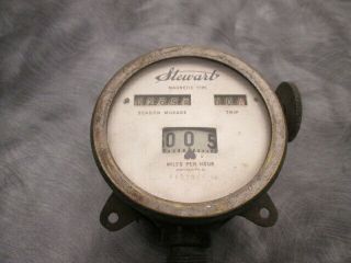 Antique Stewart Speedometer W/ Trip Gauge - Magnetic Type - 0 - 60 Mph