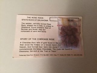 “rare " Oklahoma Red Rose Rock 1 Small Bunch Of Rose Rocks Legend Card