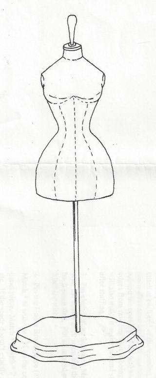 16 " Antique French Fashion/gibson Girl Lady Doll Dress Form/mannequin Pattern