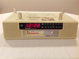 Vintage Ge Spacemaker Am/fm Clock Radio Cassette Player 7 - 4275a Under Cabinet