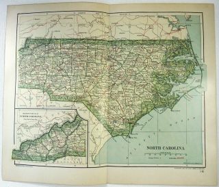 1895 Map Of North Carolina By Dodd Mead & Company