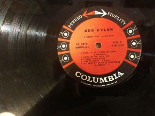 Rare Bob Dylan Debut Album Vinyl Rare Stereo 6 Eye Label Columbia Cs 8579