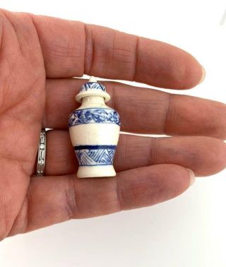 Vintage JEAN TAG Artisan 1:12 Dollhouse Miniature Porcelain Ginger Jar 2