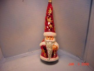 Rare Christopher Radko Christmas Orn.  Ruby Munchkin,  Santa,  1996