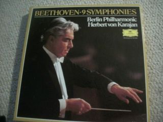 Beethoven 9 Symphonies,  Karajan (rare) 8 Lp Deutsche Grammophon,  Nm