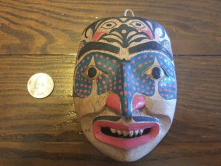 Tribal Mm13 Warrior Wall Hanging Wood Carved Mask Made In Indonesia Rare