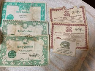 1980s Cabbage Patch Kids Doll Birth Certificates And Koosas Kennel Registrations